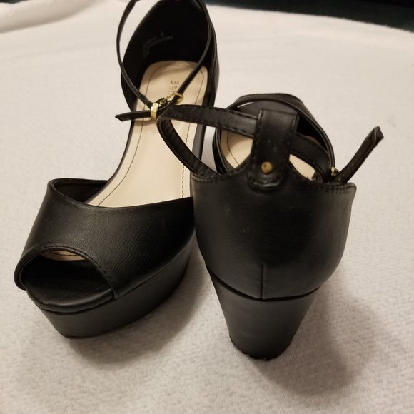 Platform Sandals Ankle Strap Peep Toe Wedge US 6 Bamboo - Picture 5 of 15